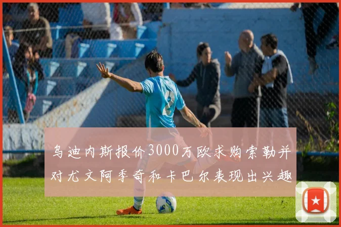 乌迪内斯报价3000万欧求购索勒并对尤文阿季奇和卡巴尔表现出兴趣